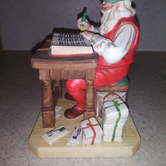 Norman Rockwell Checking His List Santa Christmas Figurine 1980 - Picture 4 of 5